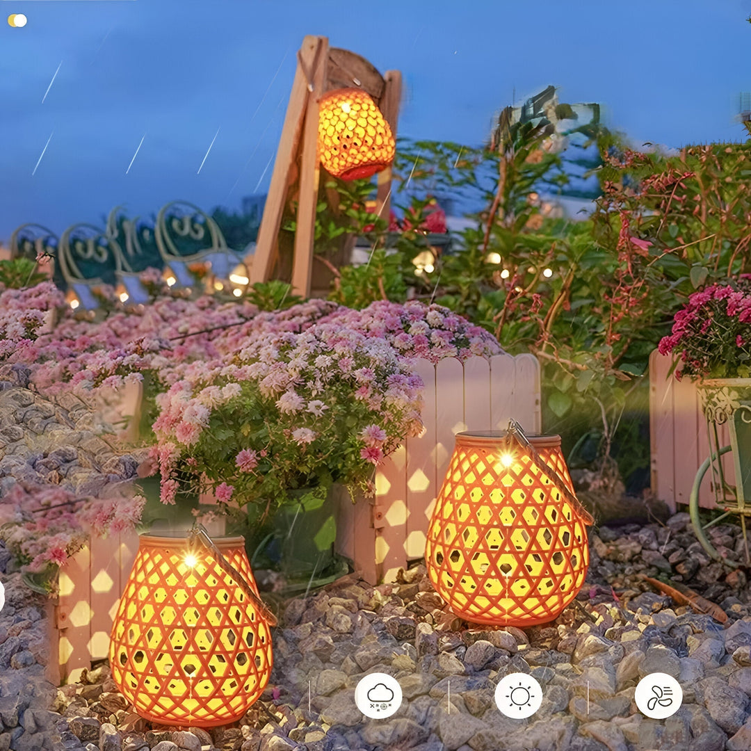Lisslune | Solara – Woven Solar Garden Lantern