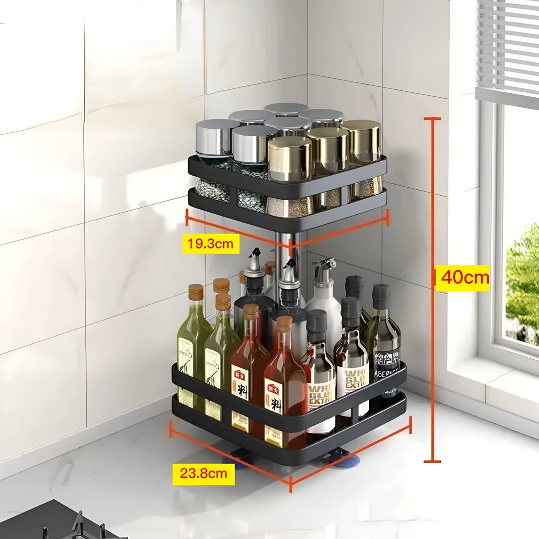 Lisslune | Spice Rack - 360° Rotatable Multi-Functional Shelf for the Kitchen - Organize with Ease!