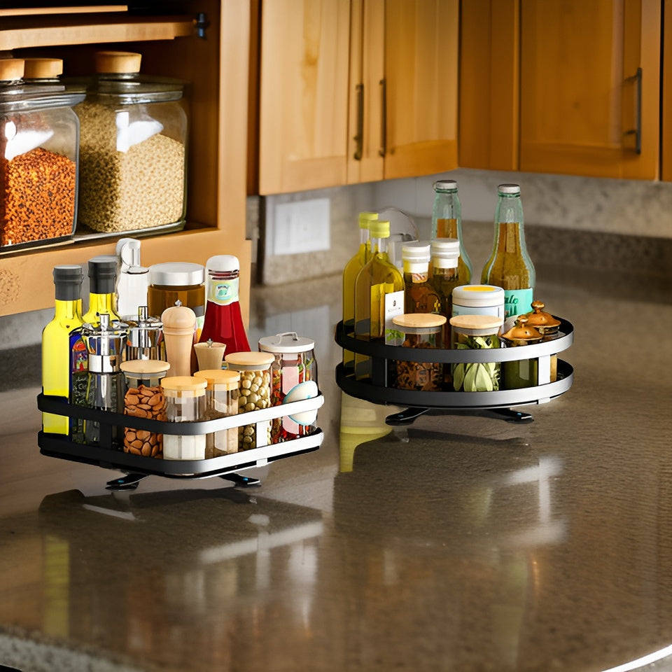 Lisslune | Spice Rack - 360° Rotatable Multi-Functional Shelf for the Kitchen - Organize with Ease!