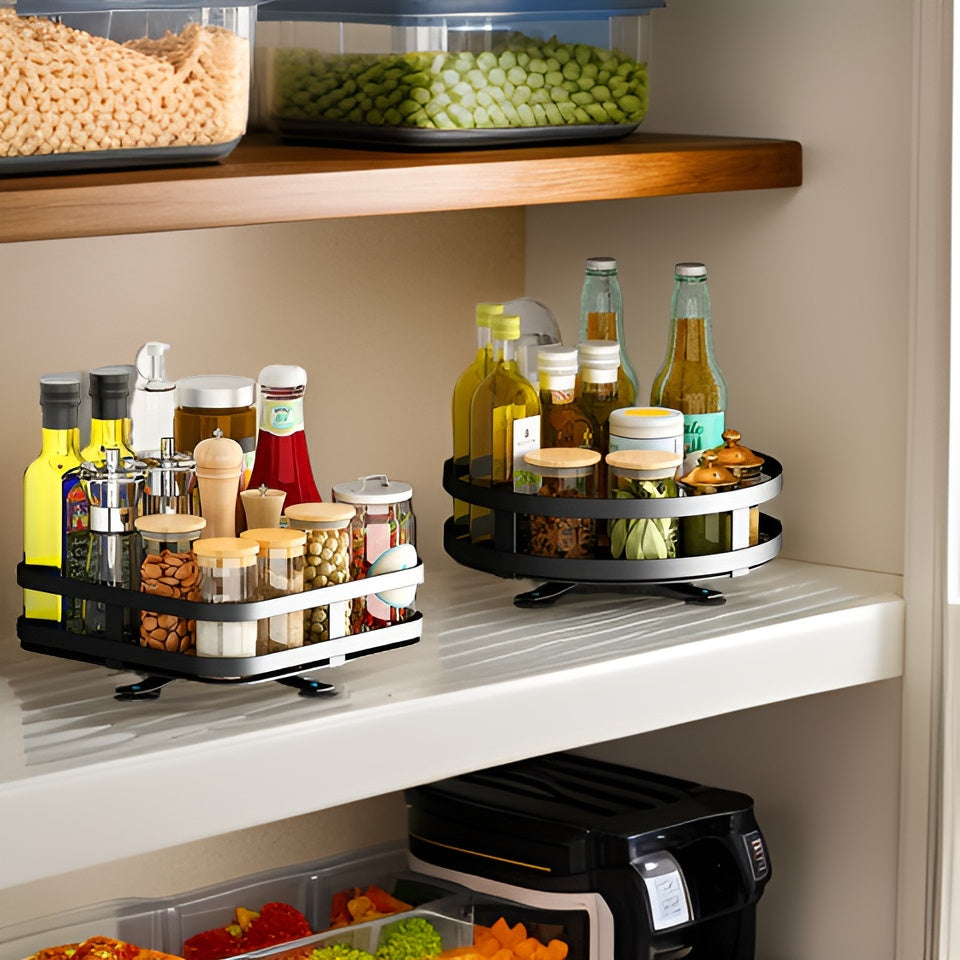 Lisslune | Spice Rack - 360° Rotatable Multi-Functional Shelf for the Kitchen - Organize with Ease!