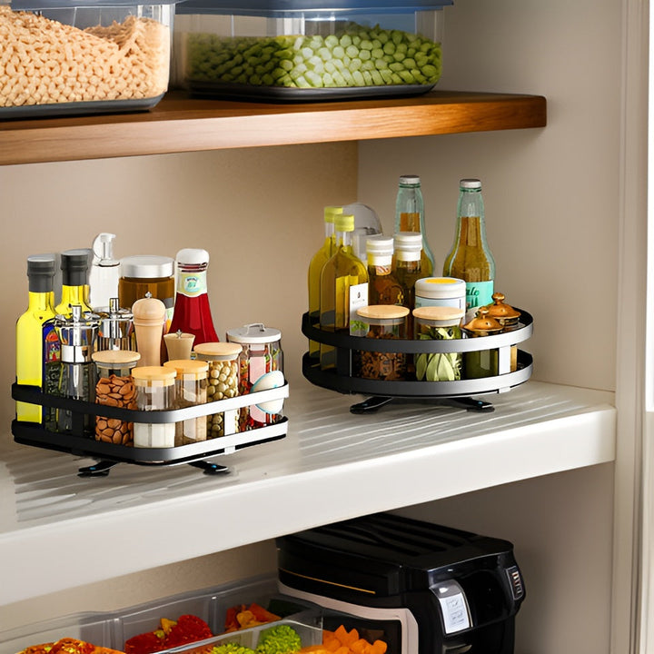 Lisslune | Spice Rack - 360° Rotatable Multi-Functional Shelf for the Kitchen - Organize with Ease!