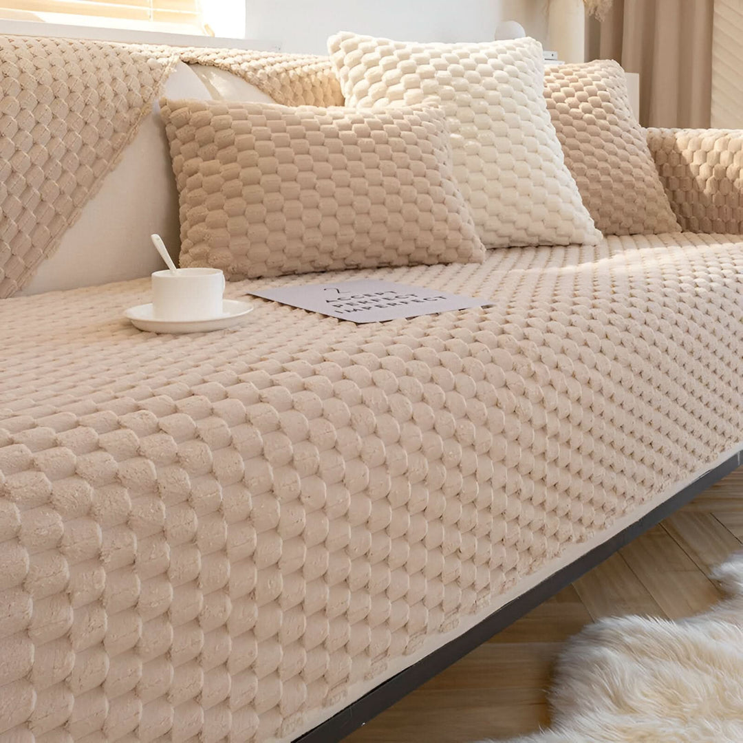 Lisslune | Honeycomb Sofa Cover – Non‑Slip Stain‑Resistant Couch Protector