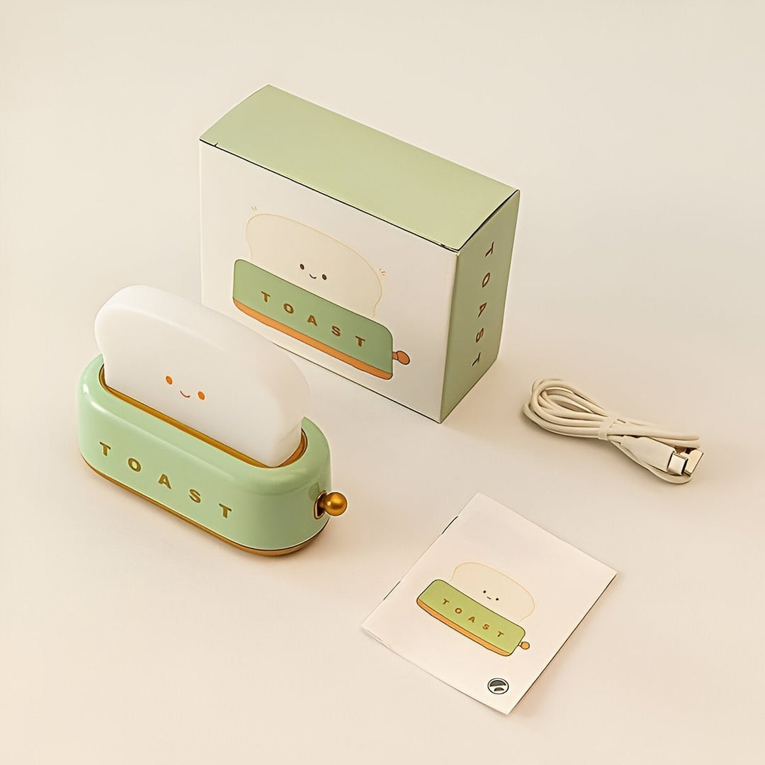 Lisslune | TinyToast Table Lamp – Portable Toaster-Shaped Night Light with Dimmable LED & USB Port