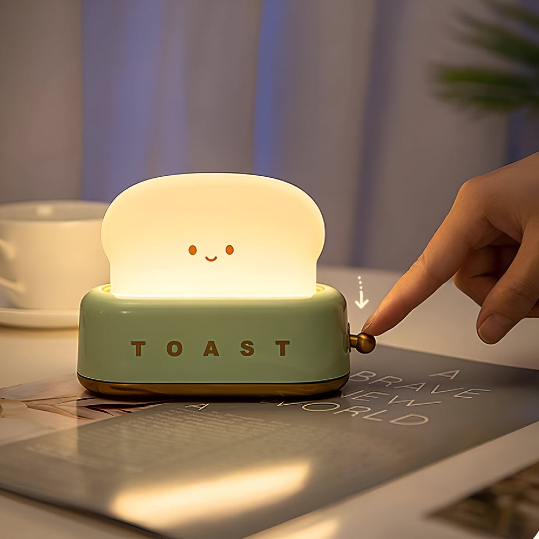 Lisslune | TinyToast Table Lamp – Portable Toaster-Shaped Night Light with Dimmable LED & USB Port