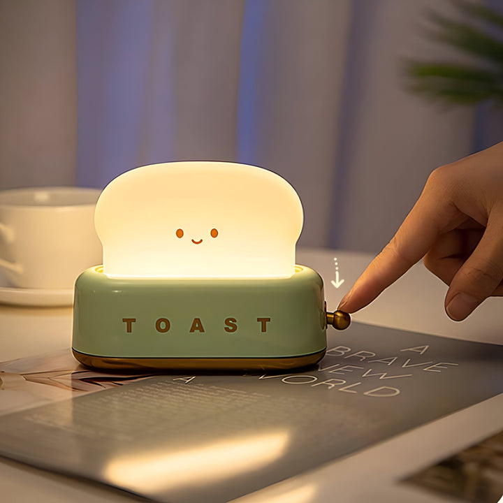 Lisslune | TinyToast Table Lamp – Portable Toaster-Shaped Night Light with Dimmable LED & USB Port