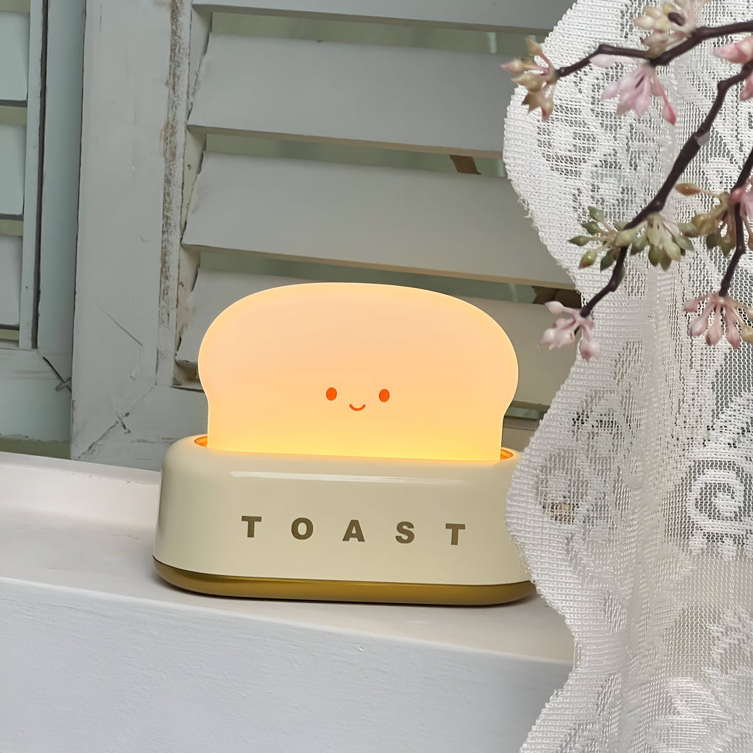 Lisslune | TinyToast Table Lamp – Portable Toaster-Shaped Night Light with Dimmable LED & USB Port