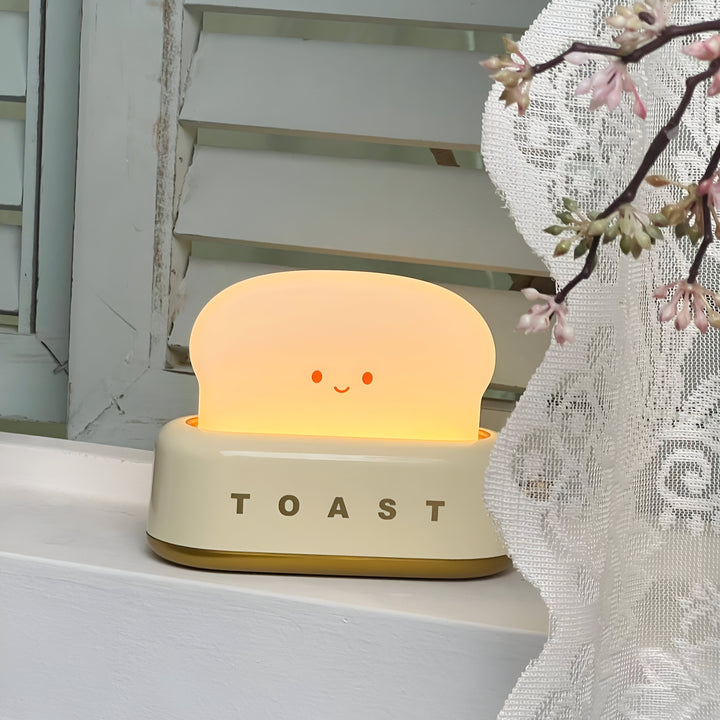 Lisslune | TinyToast Table Lamp – Portable Toaster-Shaped Night Light with Dimmable LED & USB Port