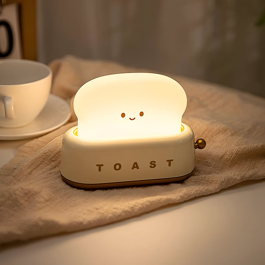 Lisslune | TinyToast Table Lamp – Portable Toaster-Shaped Night Light with Dimmable LED & USB Port