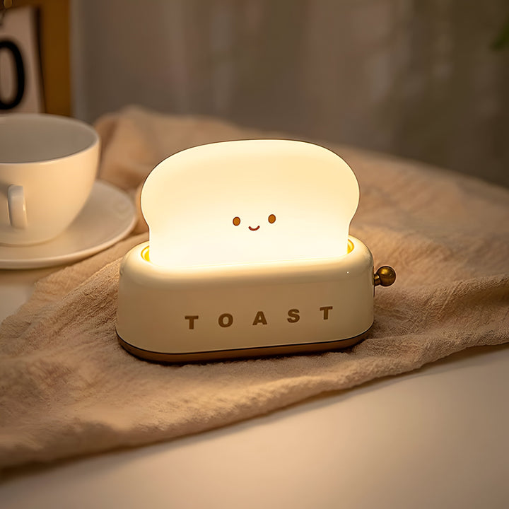 Lisslune | TinyToast Table Lamp – Portable Toaster-Shaped Night Light with Dimmable LED & USB Port