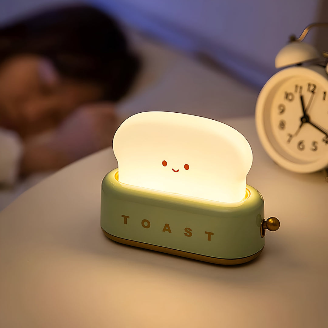 Lisslune | TinyToast Table Lamp – Portable Toaster-Shaped Night Light with Dimmable LED & USB Port