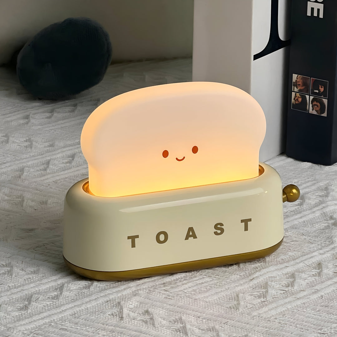 Lisslune | TinyToast Table Lamp – Portable Toaster-Shaped Night Light with Dimmable LED & USB Port