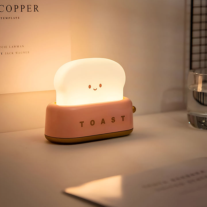 Lisslune | TinyToast Table Lamp – Portable Toaster-Shaped Night Light with Dimmable LED & USB Port