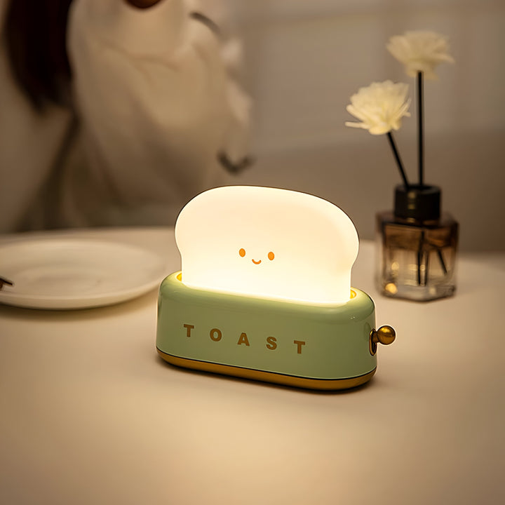Lisslune | TinyToast Table Lamp – Portable Toaster-Shaped Night Light with Dimmable LED & USB Port