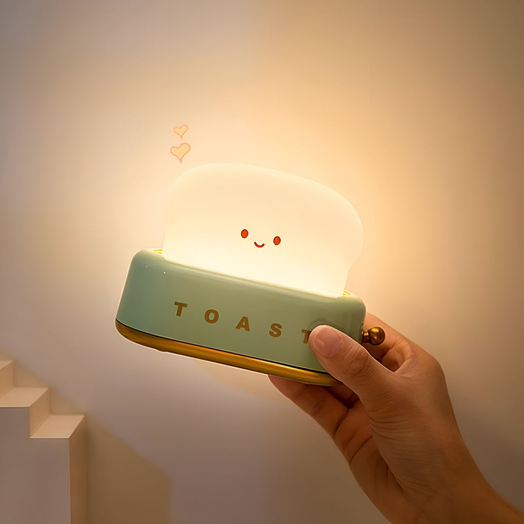 Lisslune | TinyToast Table Lamp – Portable Toaster-Shaped Night Light with Dimmable LED & USB Port
