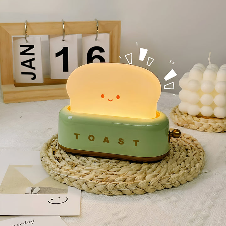 Lisslune | TinyToast Table Lamp – Portable Toaster-Shaped Night Light with Dimmable LED & USB Port