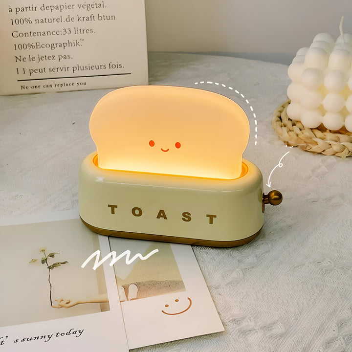 Lisslune | TinyToast Table Lamp – Portable Toaster-Shaped Night Light with Dimmable LED & USB Port