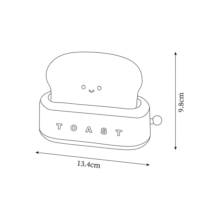 Lisslune | TinyToast Table Lamp – Portable Toaster-Shaped Night Light with Dimmable LED & USB Port
