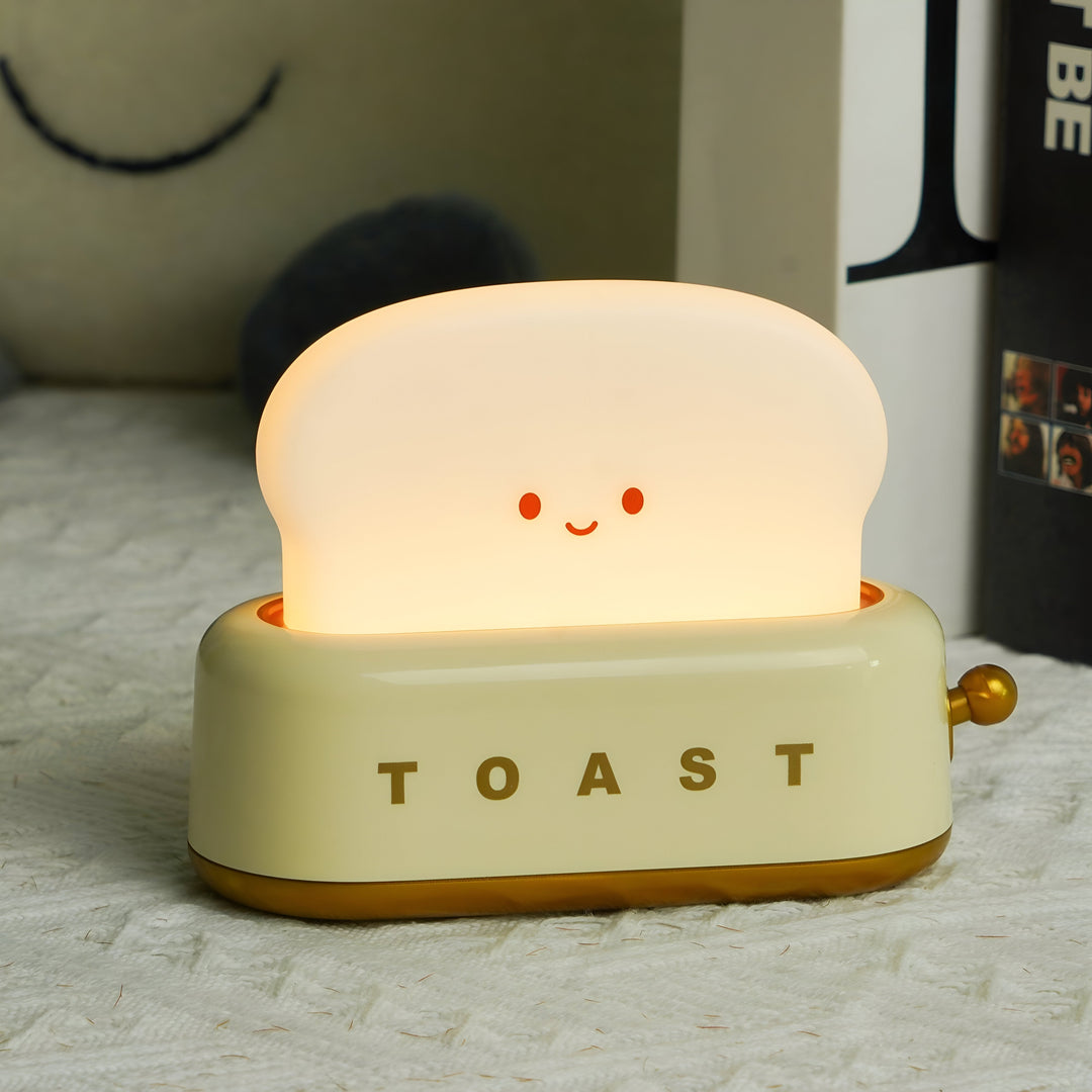 Lisslune | TinyToast Table Lamp – Portable Toaster-Shaped Night Light with Dimmable LED & USB Port