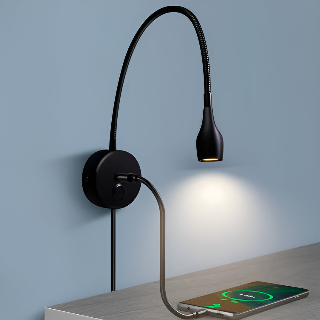 Lisslune | GlowShift Wall Lamp with USB Charger - Adjustable Mood Lighting