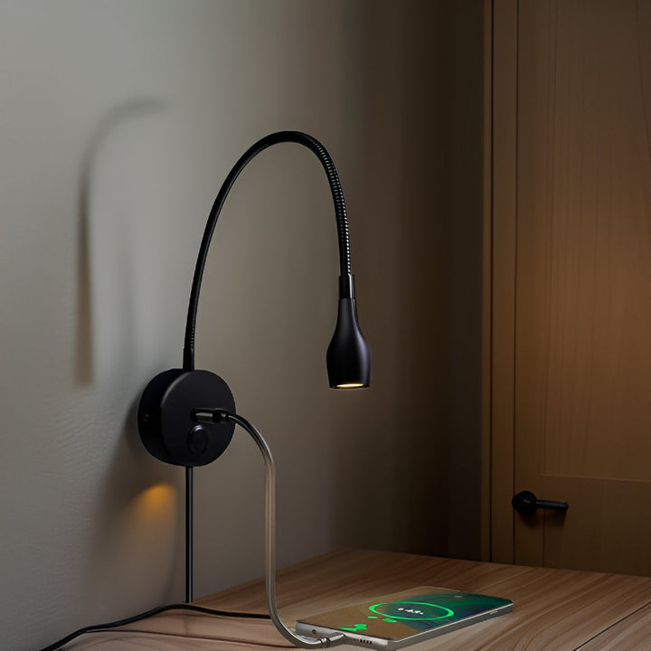 Lisslune | GlowShift Wall Lamp with USB Charger - Adjustable Mood Lighting
