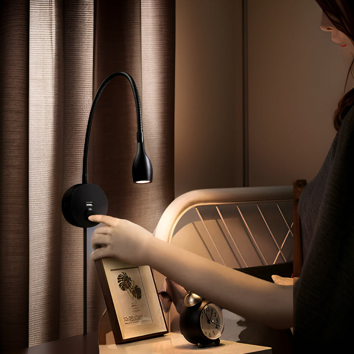 Lisslune | GlowShift Wall Lamp with USB Charger - Adjustable Mood Lighting