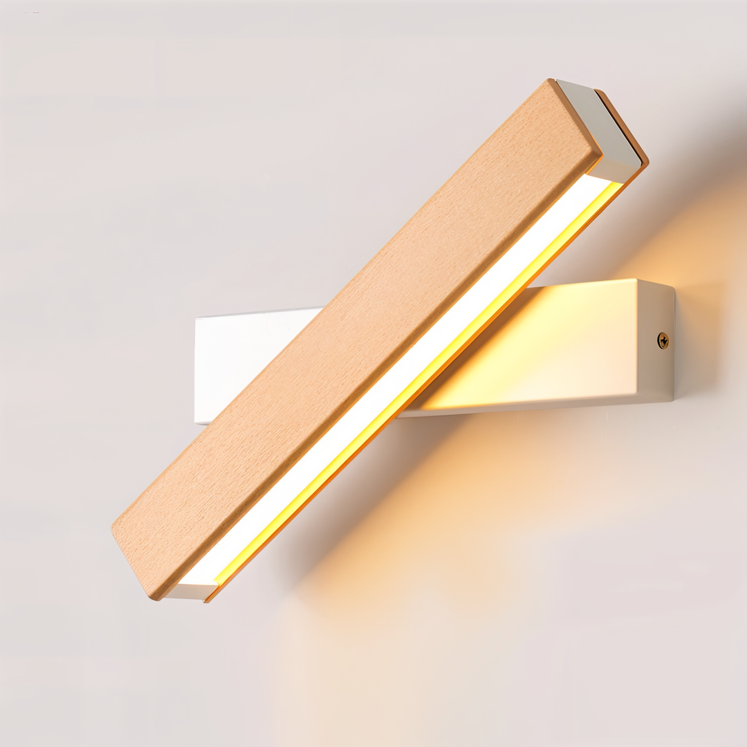 Lisslune | TwistLED Wall Lamp - 360° rotatable rectangular LED wall lamp made of wood