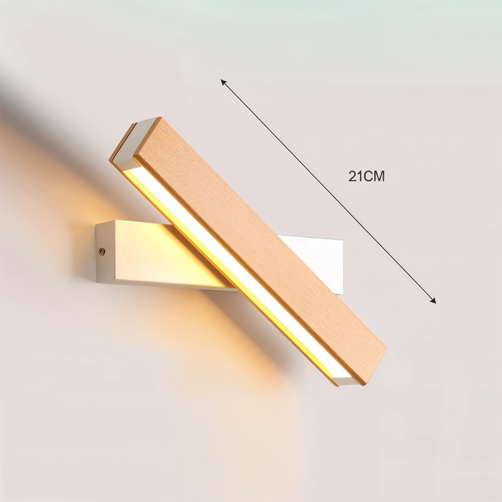 Lisslune | TwistLED Wall Lamp - 360° rotatable rectangular LED wall lamp made of wood
