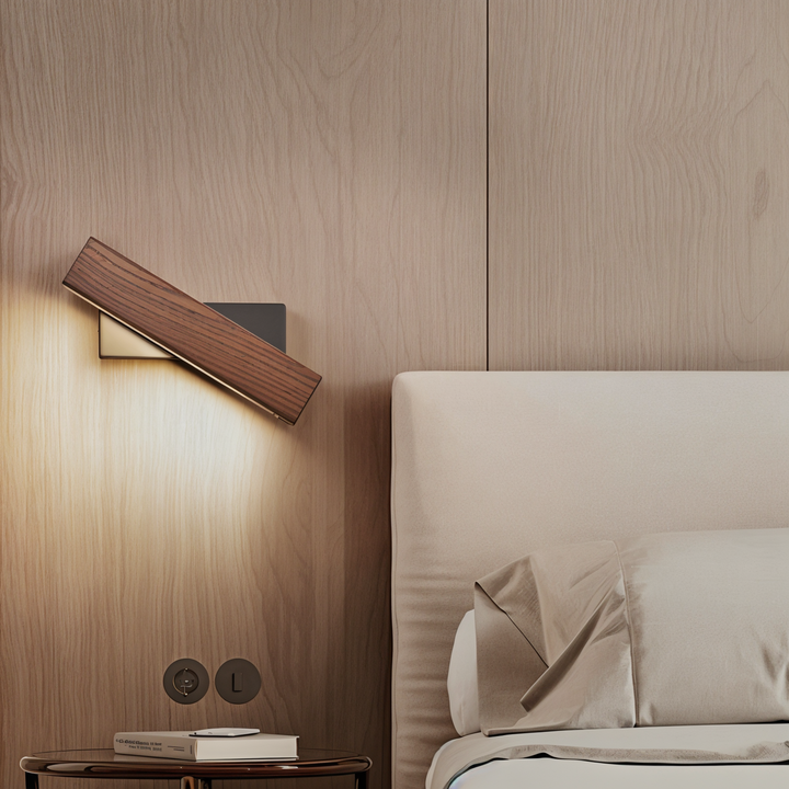 Lisslune | TwistLED Wall Lamp - 360° rotatable rectangular LED wall lamp made of wood