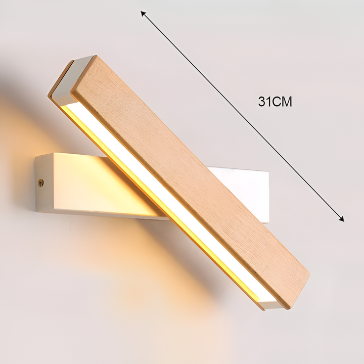 Lisslune | TwistLED Wall Lamp - 360° rotatable rectangular LED wall lamp made of wood