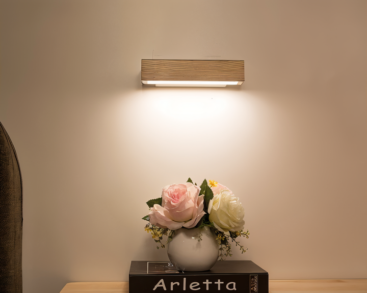 Lisslune | TwistLED Wall Lamp - 360° rotatable rectangular LED wall lamp made of wood