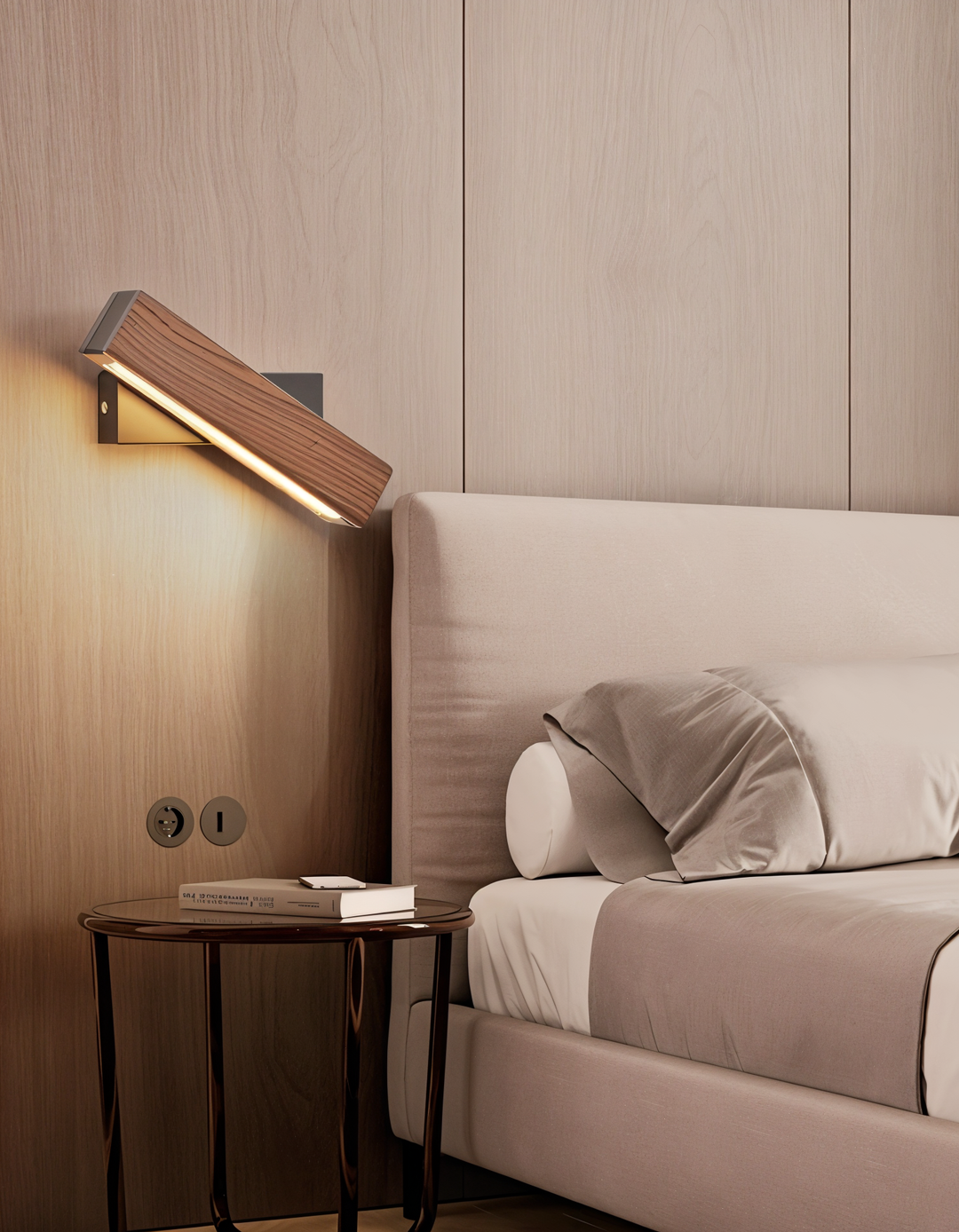 Lisslune | TwistLED Wall Lamp - 360° rotatable rectangular LED wall lamp made of wood