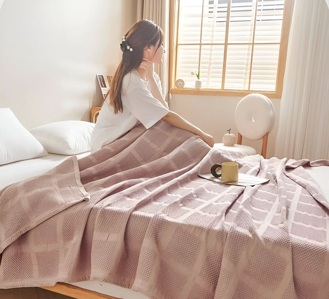 Lisslune | WEEVCLOUD – Cotton Waffle Blanket
