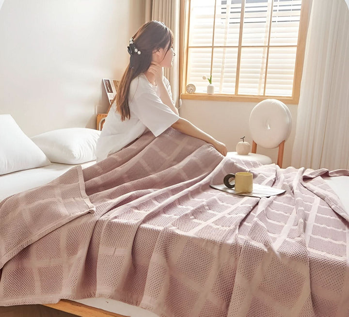 Lisslune | WEEVCLOUD – Cotton Waffle Blanket