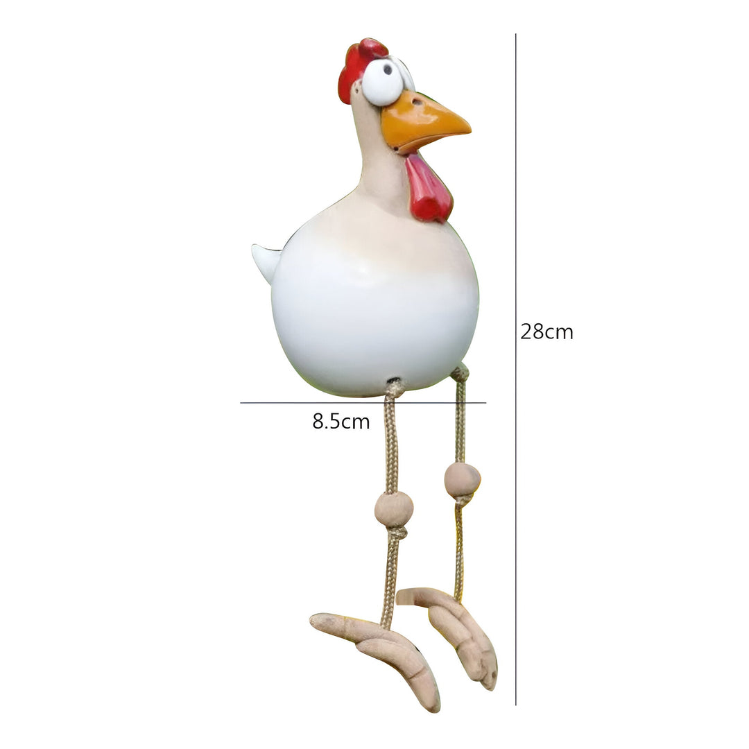 Lisslune | Large Eyes Chicken Statue - Weatherproof Resin Craft - Rooster Garden Statue