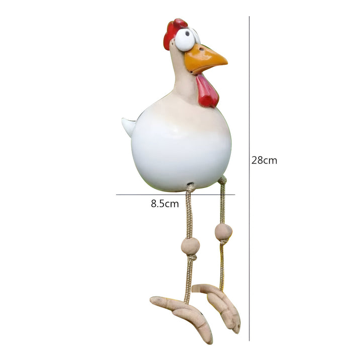 Lisslune | Large Eyes Chicken Statue - Weatherproof Resin Craft - Rooster Garden Statue