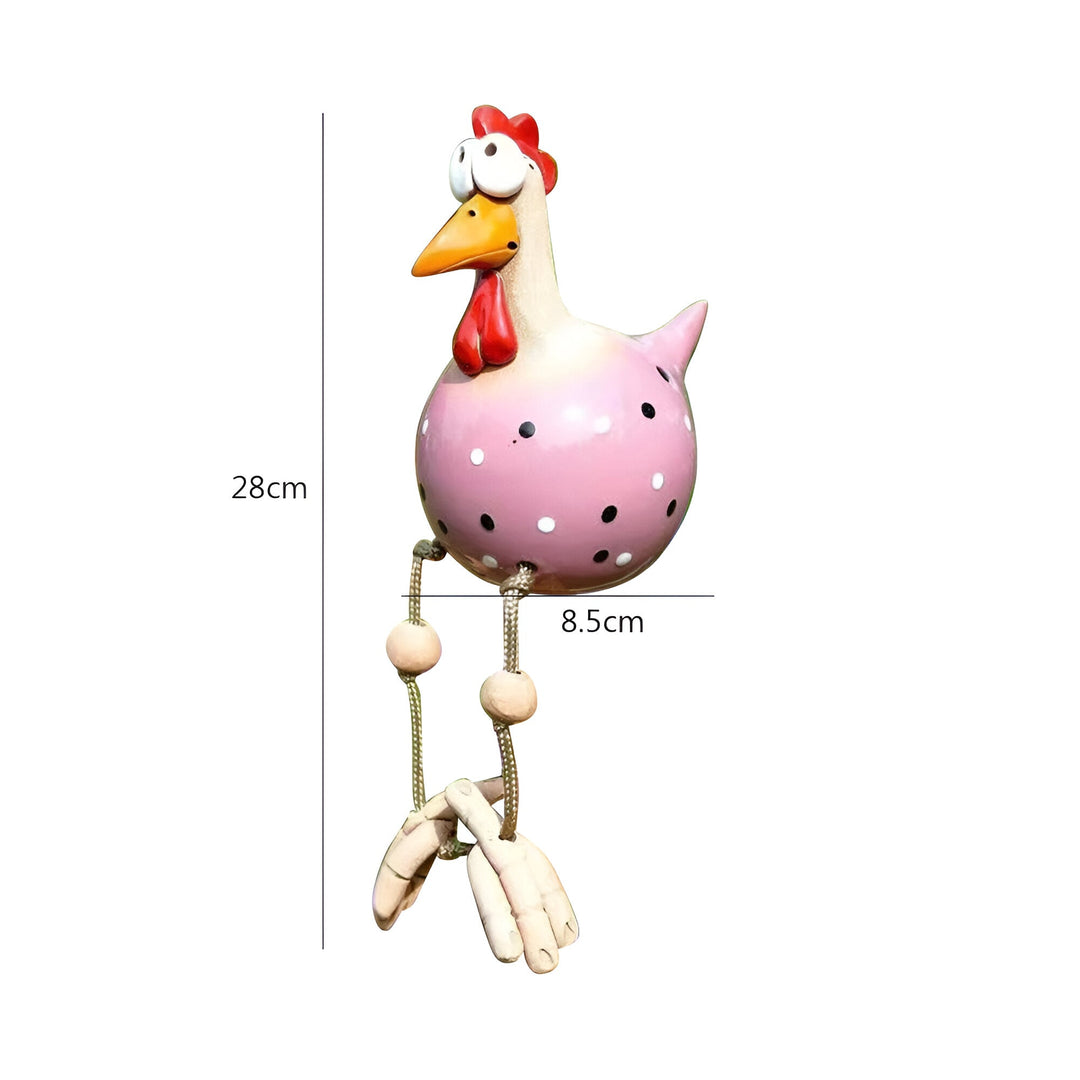 Lisslune | Large Eyes Chicken Statue - Weatherproof Resin Craft - Rooster Garden Statue