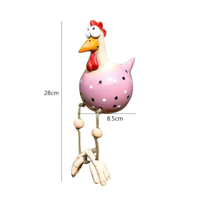 Lisslune | Large Eyes Chicken Statue - Weatherproof Resin Craft - Rooster Garden Statue