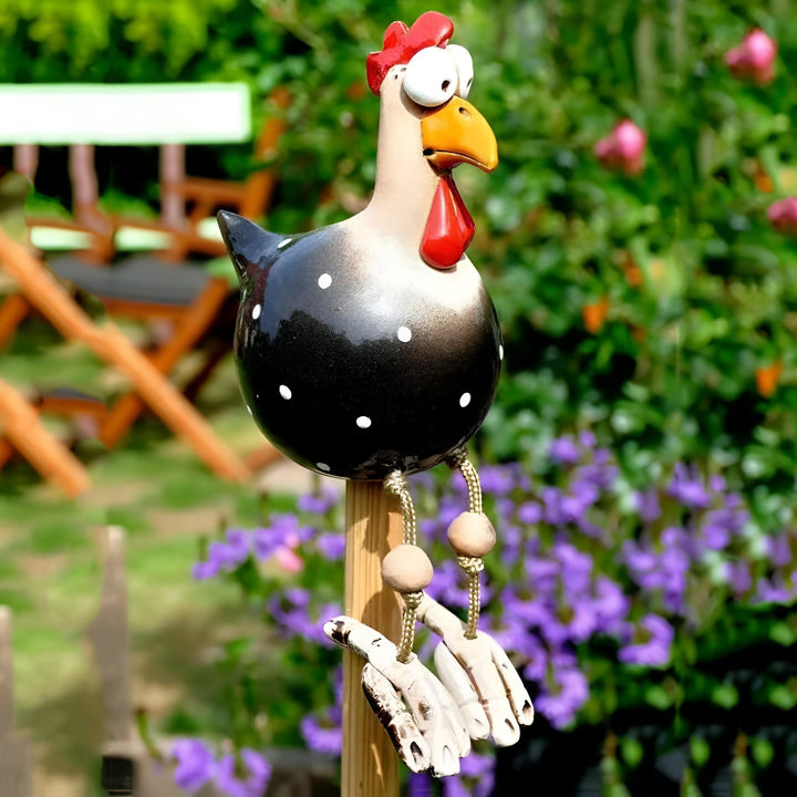 Lisslune | Large Eyes Chicken Statue - Weatherproof Resin Craft - Rooster Garden Statue
