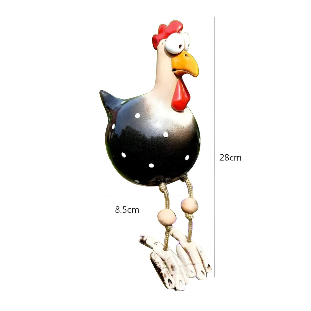 Lisslune | Large Eyes Chicken Statue - Weatherproof Resin Craft - Rooster Garden Statue