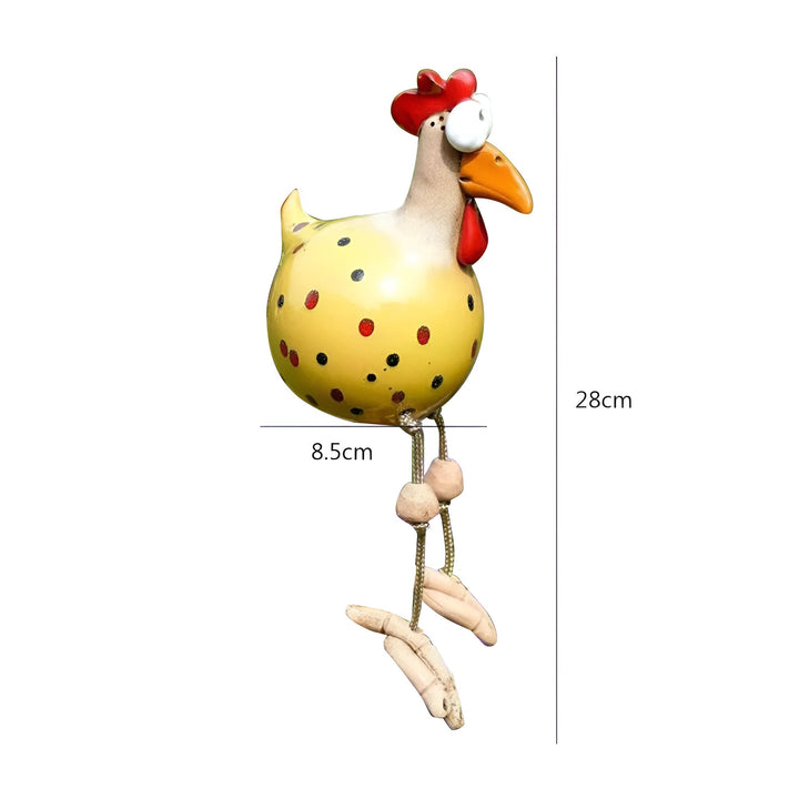 Lisslune | Large Eyes Chicken Statue - Weatherproof Resin Craft - Rooster Garden Statue