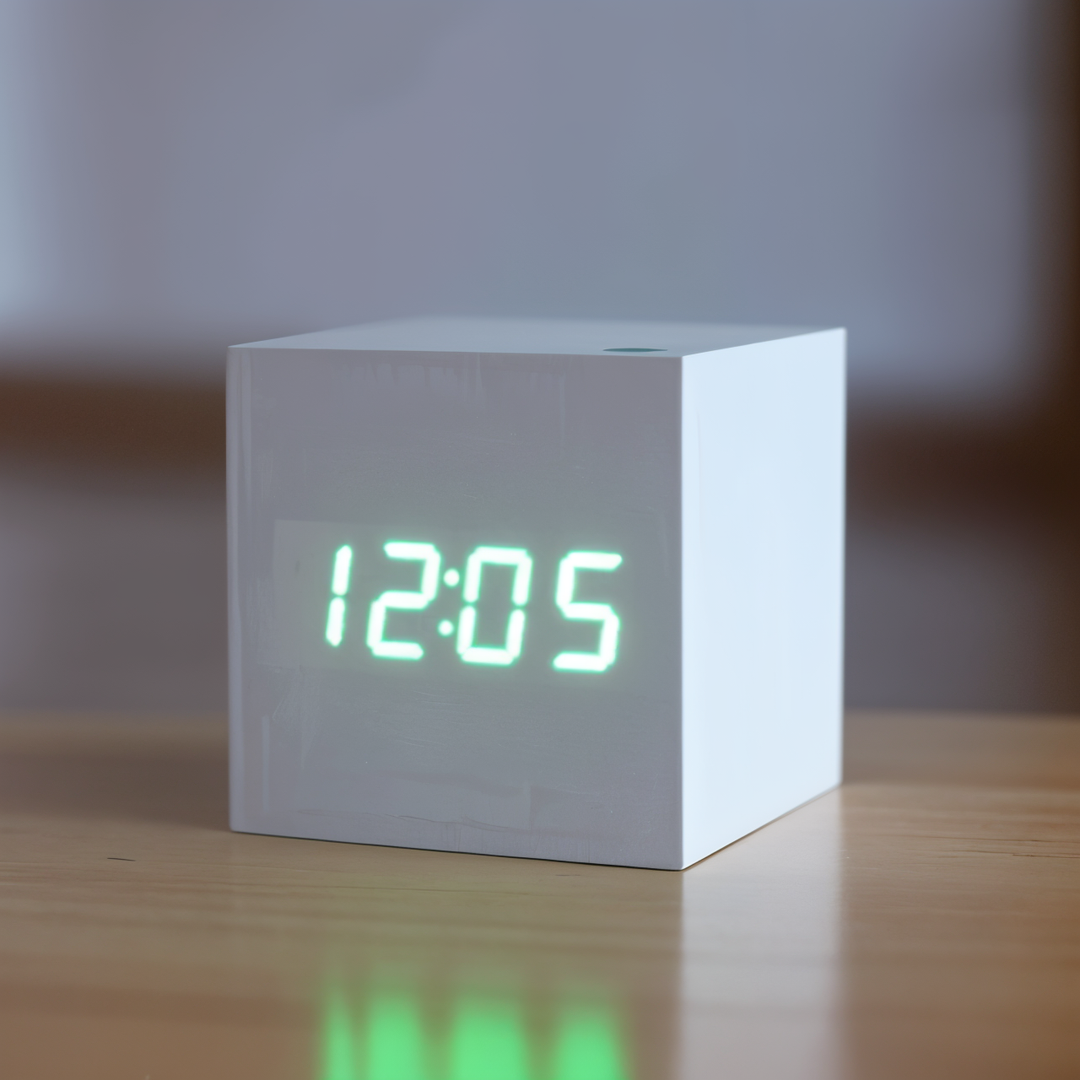 Lisslune | Digital LED Clock - Cube Clock - Wooden Clock