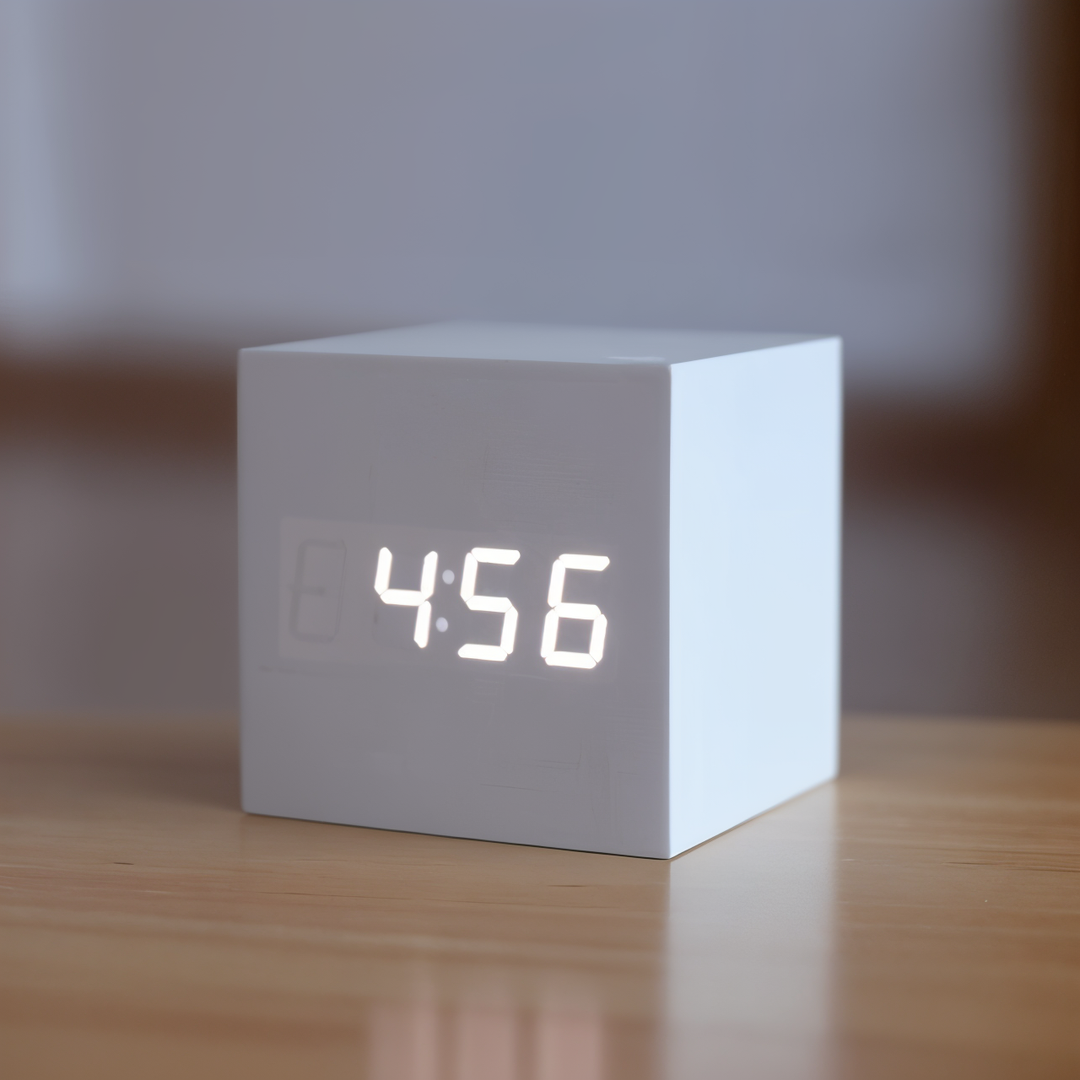 Lisslune | Digital LED Clock - Cube Clock - Wooden Clock