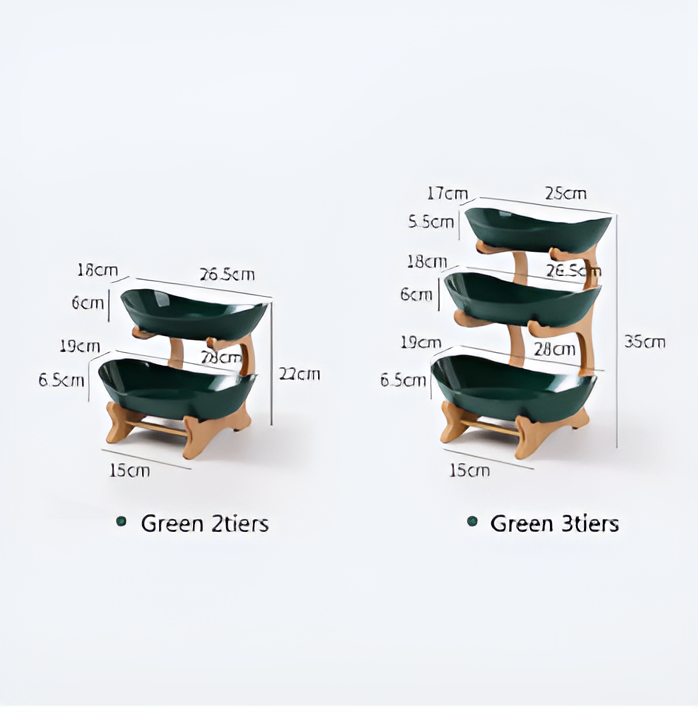 Lisslune | Wooden Tiered Fruit Bowl – Modern Multi-Layer Snack & Fruit Display Stand