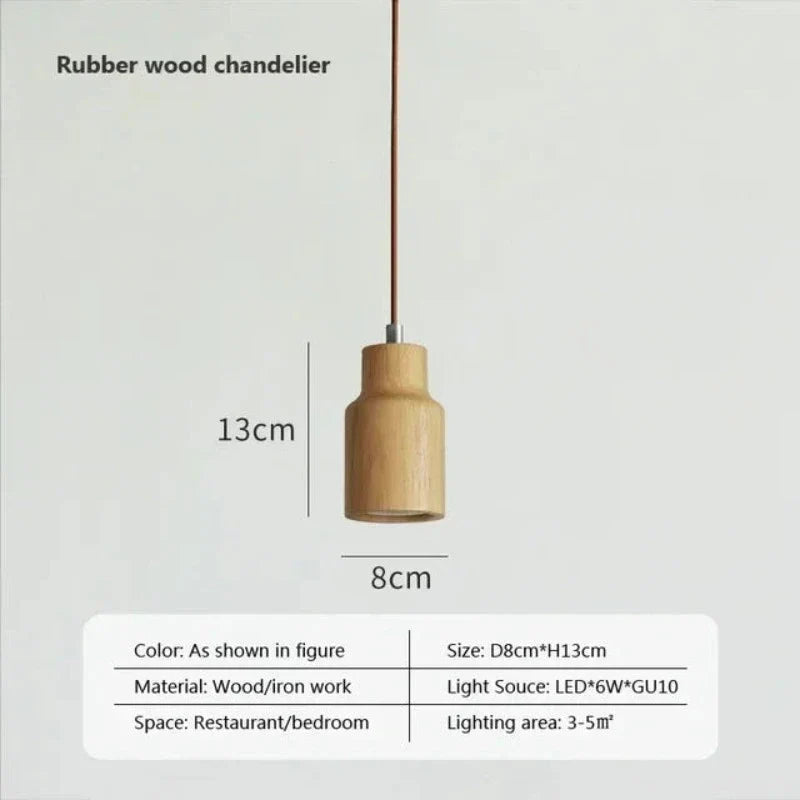 Lisslune | Scandinavian Wooden Pendant Light – Minimalist Design for Living Room and Bedroom | Natural Wood Look