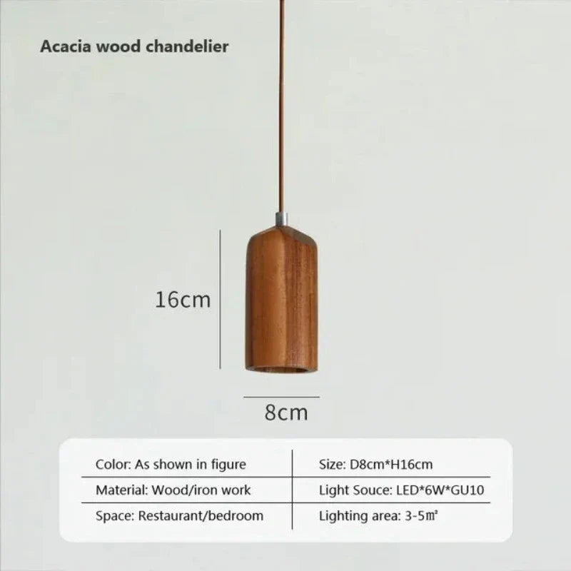 Lisslune | Scandinavian Wooden Pendant Light – Minimalist Design for Living Room and Bedroom | Natural Wood Look
