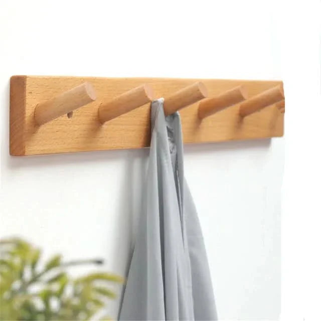 Lisslune | Wooden Wall Hook Rack for Coats & Accessories