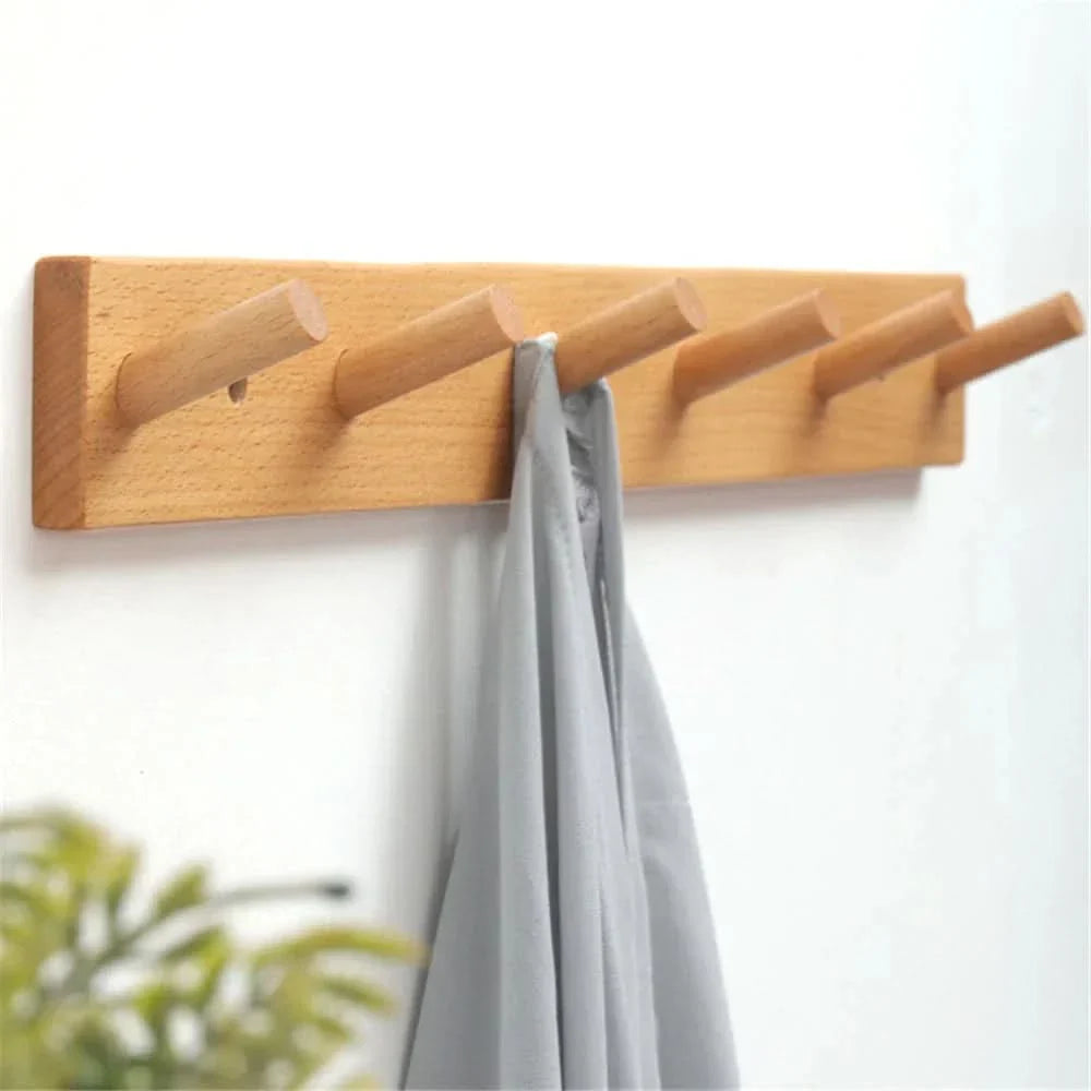 Lisslune | Wooden Wall Hook Rack for Coats & Accessories