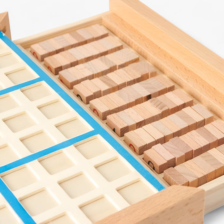 Lisslune | Daan | Wooden Sudoku Board Game with Drawer – Classic Brain Teaser for All Ages
