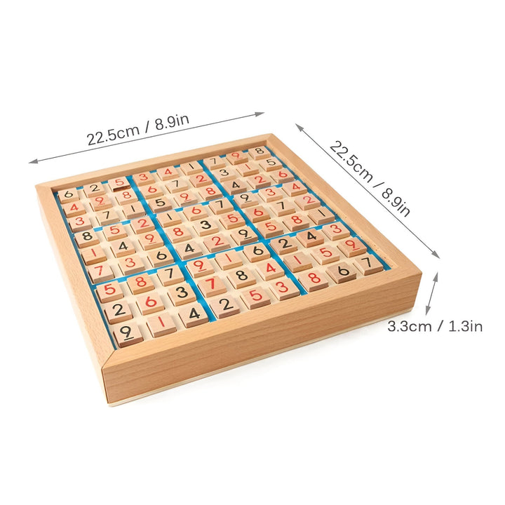 Lisslune | Daan | Wooden Sudoku Board Game with Drawer – Classic Brain Teaser for All Ages
