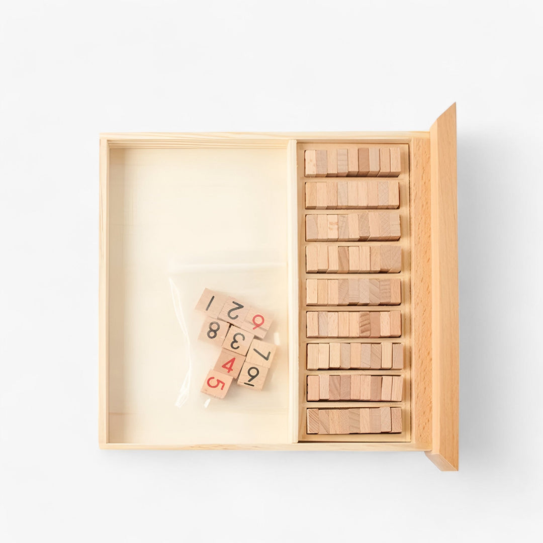 Lisslune | Daan | Wooden Sudoku Board Game with Drawer – Classic Brain Teaser for All Ages